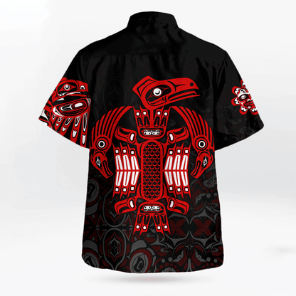 The Spirit Eagle Northwest Pacific Style Hawaii Shirt Haida Art Printed Hoodie Clothing