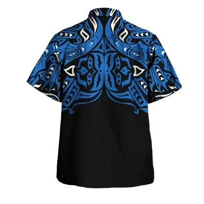 Buffalo Northwest Pacific Style Hawaii Shirt Native American Haida Art Tattoo Spirit Apparel