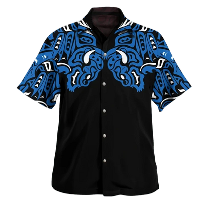 Buffalo Northwest Pacific Style Hawaii Shirt Native American Haida Art Tattoo Spirit Apparel