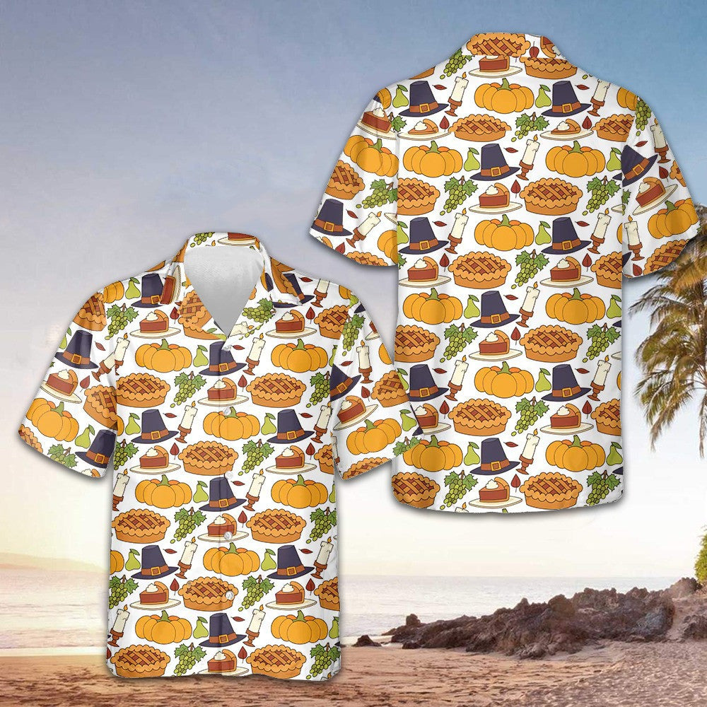 Thanksgiving Harvest Celebration Hawaiian Shirt 2024 Thanksgiving Button Up Shirt Men