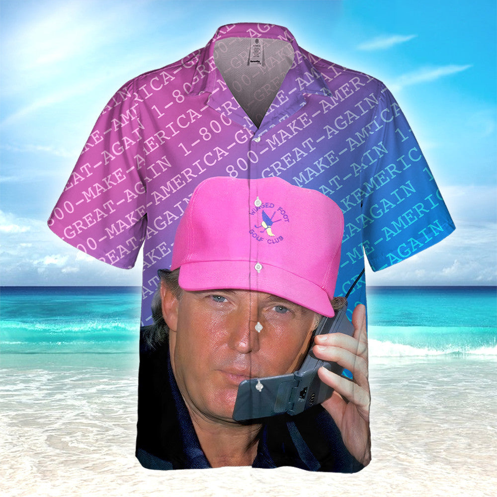 Trump 2024 Make America Great Again Hawaiian Shirt MAGA President Donald Trump Button Up Shirt