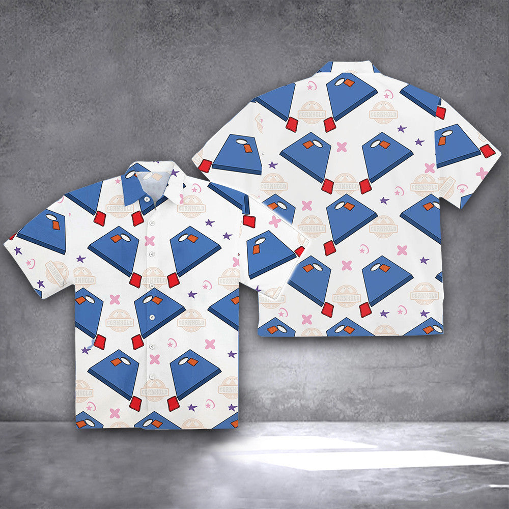 Cornhole Board Hawaiian Shirt Funny Corhole Game and Tournament Day Aloha Shirt Gift For Fan