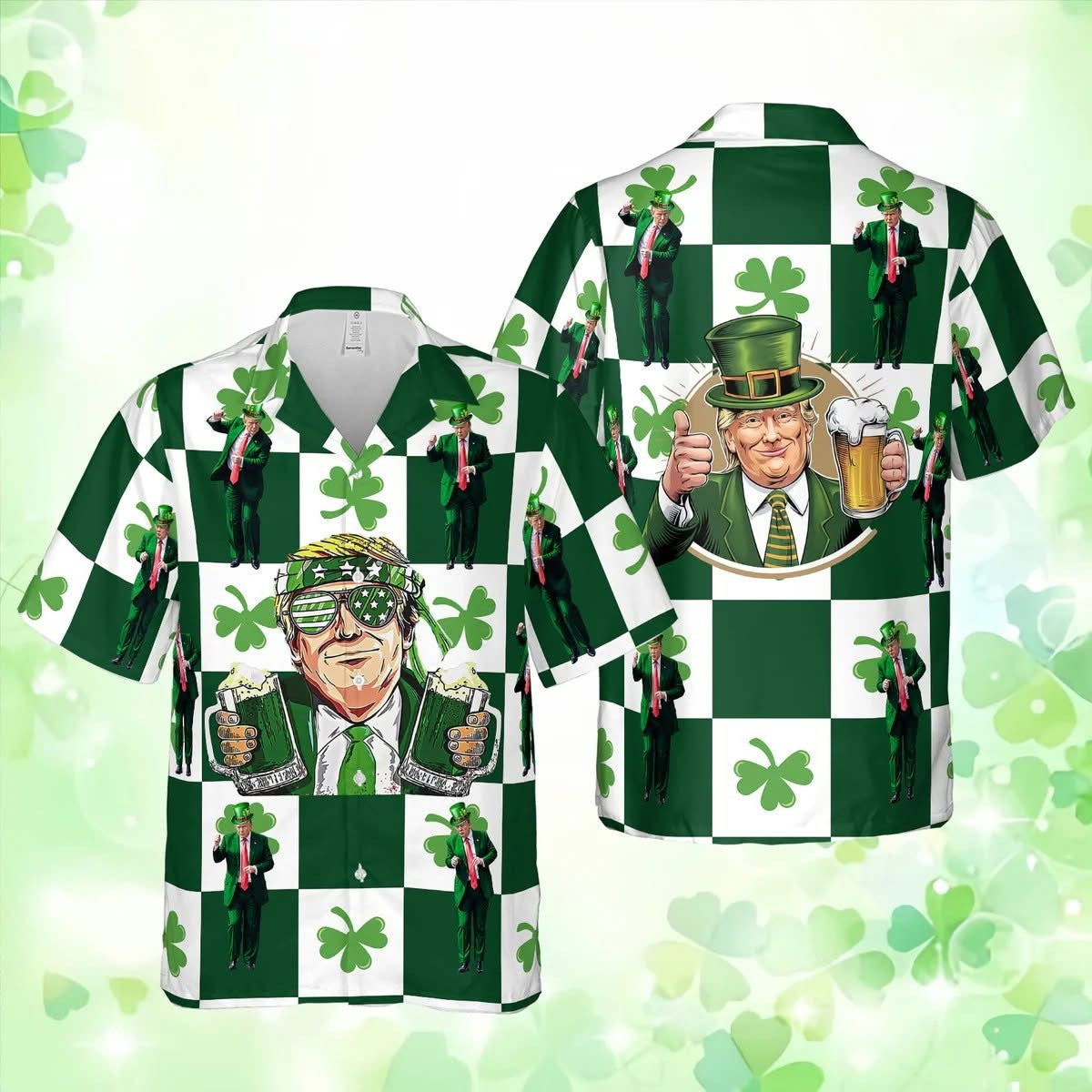 Trump And Beer Shamrock St. Patrick's Day Shoes President Trump Won Irish Sneakers Dad Gifts