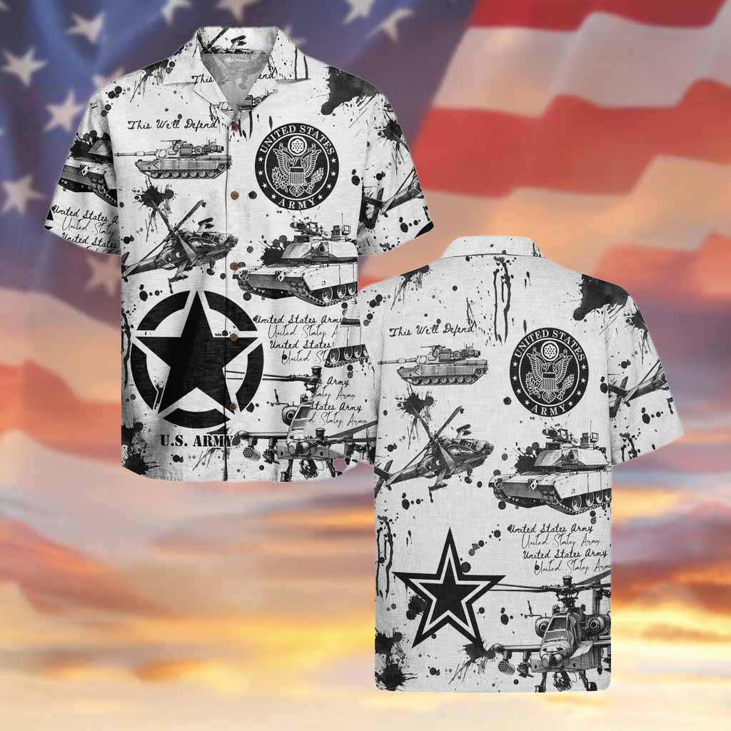 Us Army Tank Hawaiian Shirt Aloha Veterans Day Gift Ideas For Boyfriend