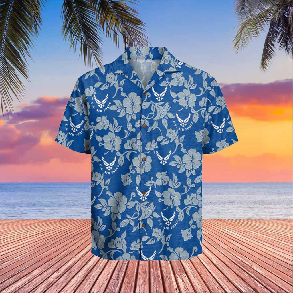U.S Air Force Veteran Hawaiian Shirt Hibiscus Aloha Shirt Veteran_s Day 2025 Gifts Bulk