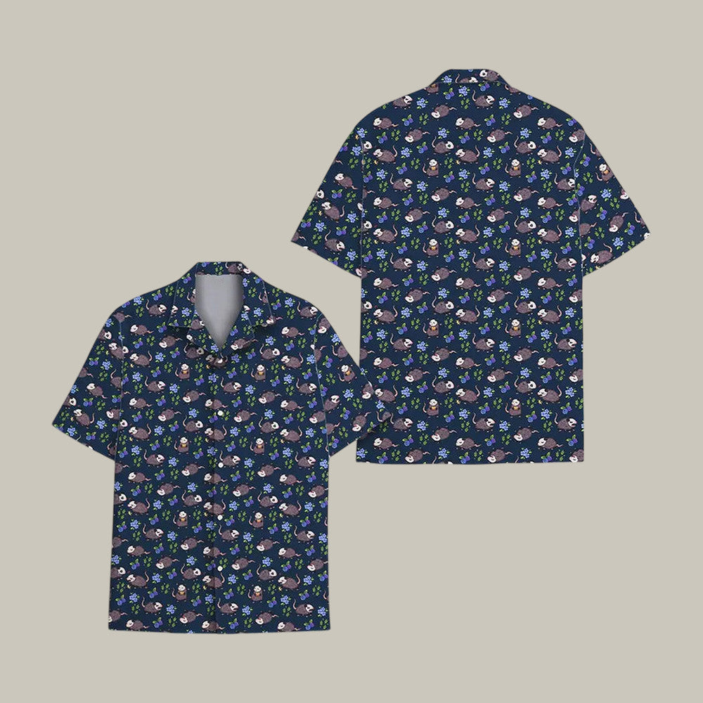 Opossum Hawaiian Shirt Funny Possum Graphic Shirt Unique Present For Animal Lovers