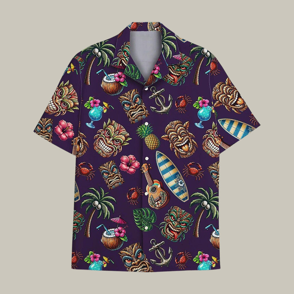 Tiki Summer Beach Aloha Hawaiian Shirt Summer Vibe Shirt Unique Gift For Beach Lovers