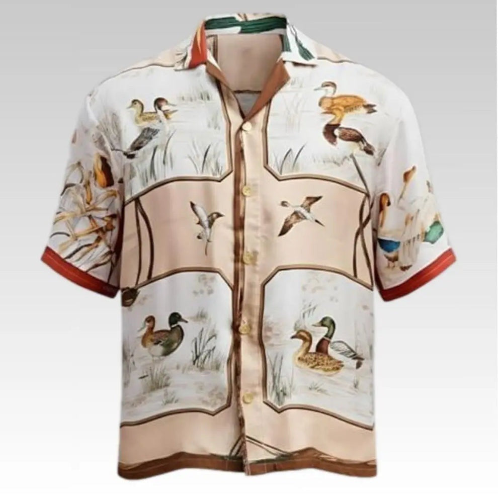 Travis Kelce Wood Duck Hawaiian Shirt Retro Animal Print Apparel Gift For Men