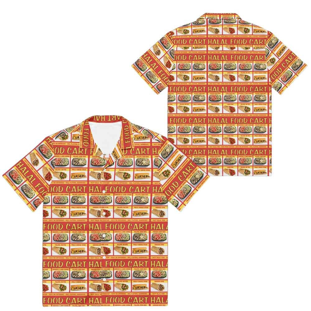 Halal Food Cart Menu Hawaiian Shirt Funny Halal Food Cart Menu Aloha Shirt Clothes
