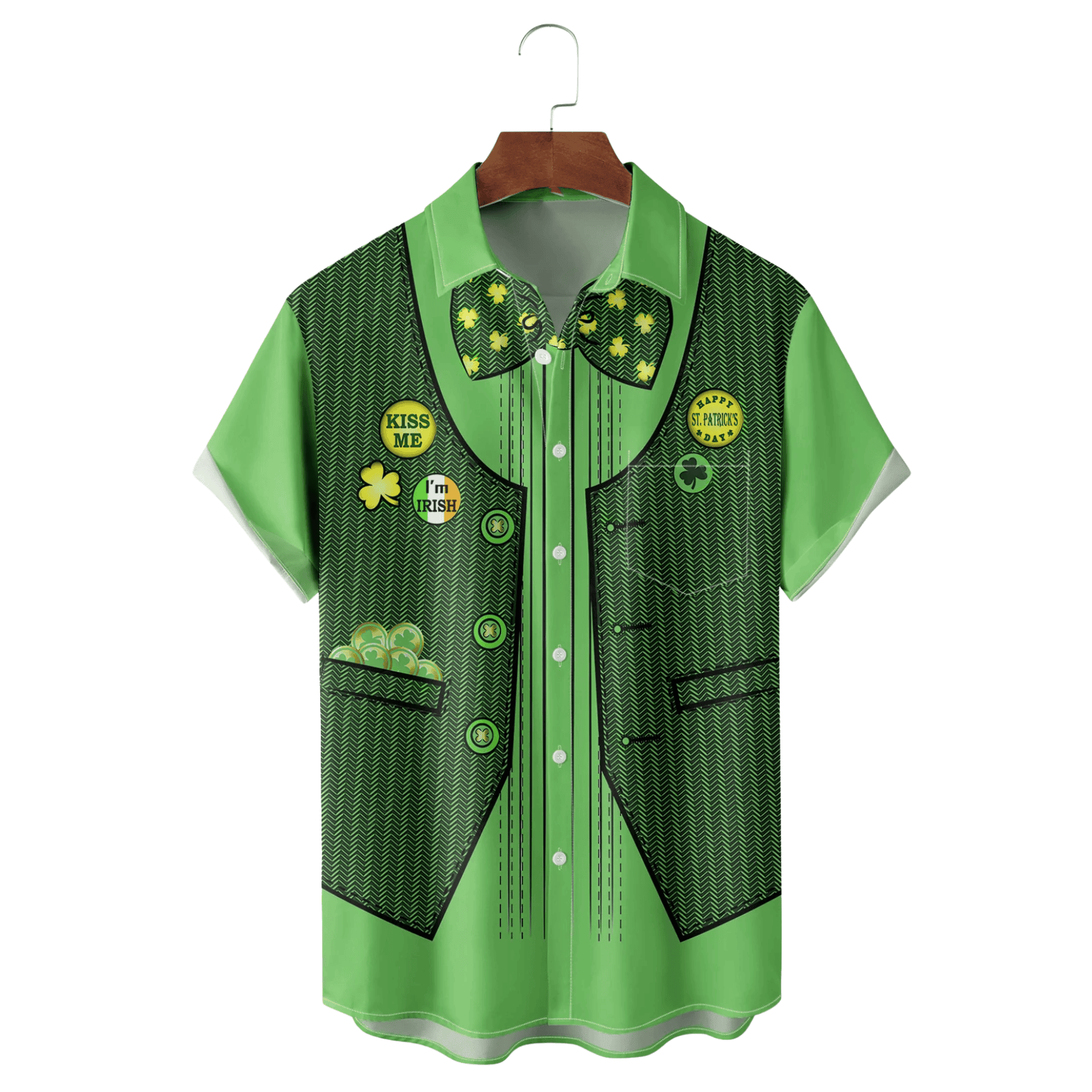 St Patrick's Day Leprechaun Tuxedo Costume Hawaiian Shirt Funny Gifts For Irish Men