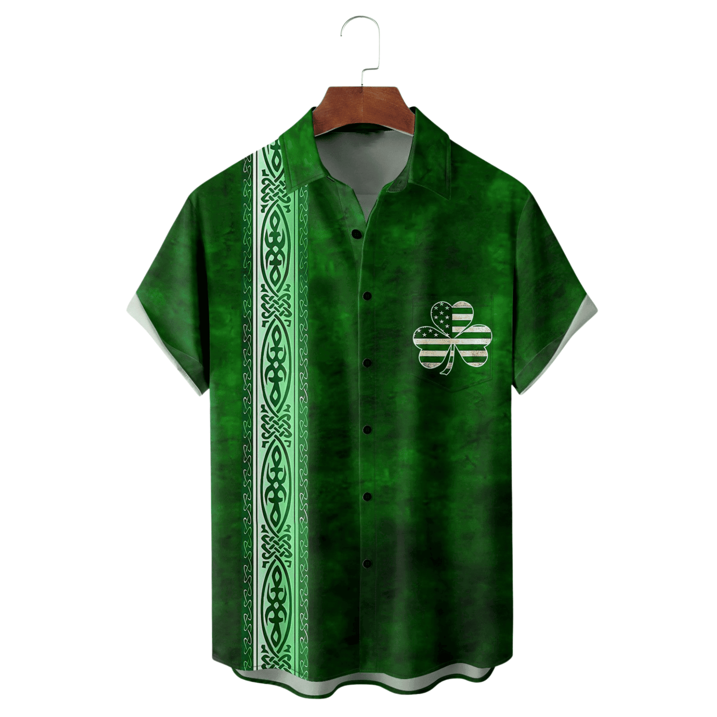 St Patrick's Day Lucky Clover American Flag Hawaiian Shirt Cool St Paddy's Day Gifts