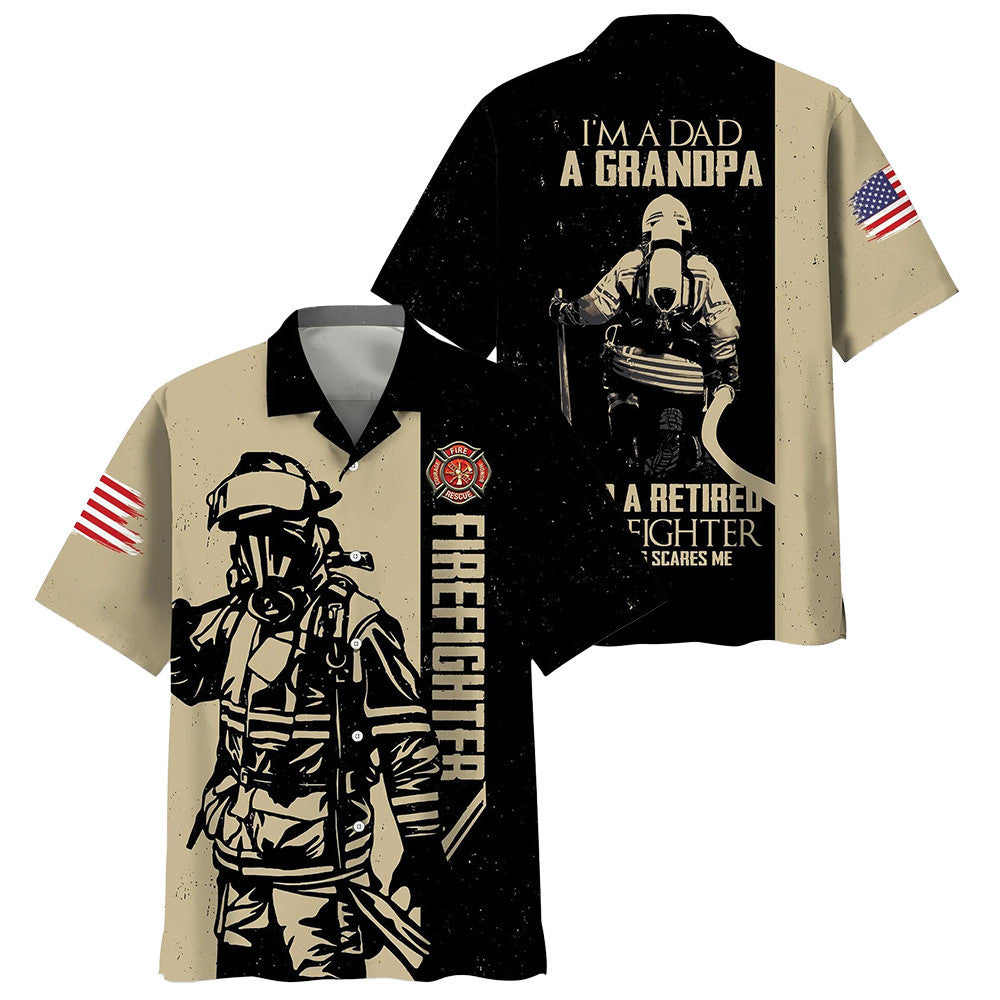 Retired Firefighter Dad Grandpa Hawaiian Shirt Firefighter Honor Aloha Shirt Gifts For Men