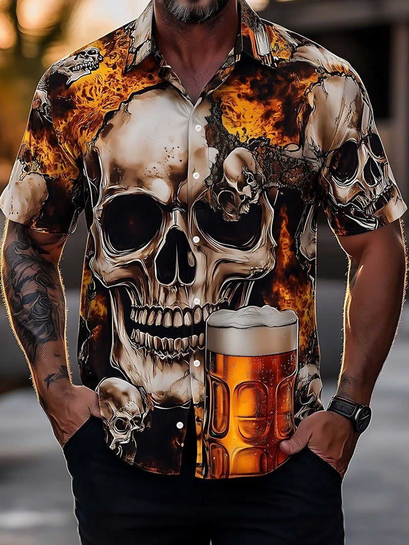 Skull Beer Hawaiian Shirt Funny Beach Party Aloha Shirt Fathers Day Gift From Daughter