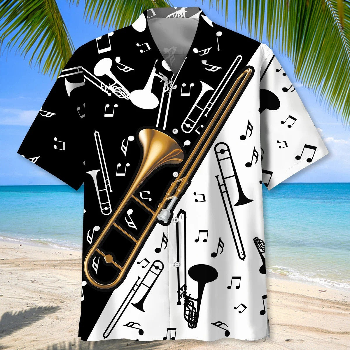 Trombone Classic Hawaiian Shirt Musical Instrument Aloha Shirt Jazz Musician Gifts Ideas