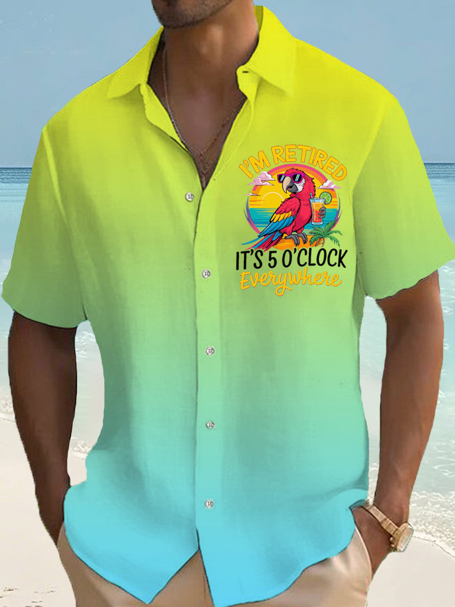 Parrot I'm Retired It'S 5 O'Clock Everywhere Hawaiian Shirt Jimmy Buffett Clothing Gifts