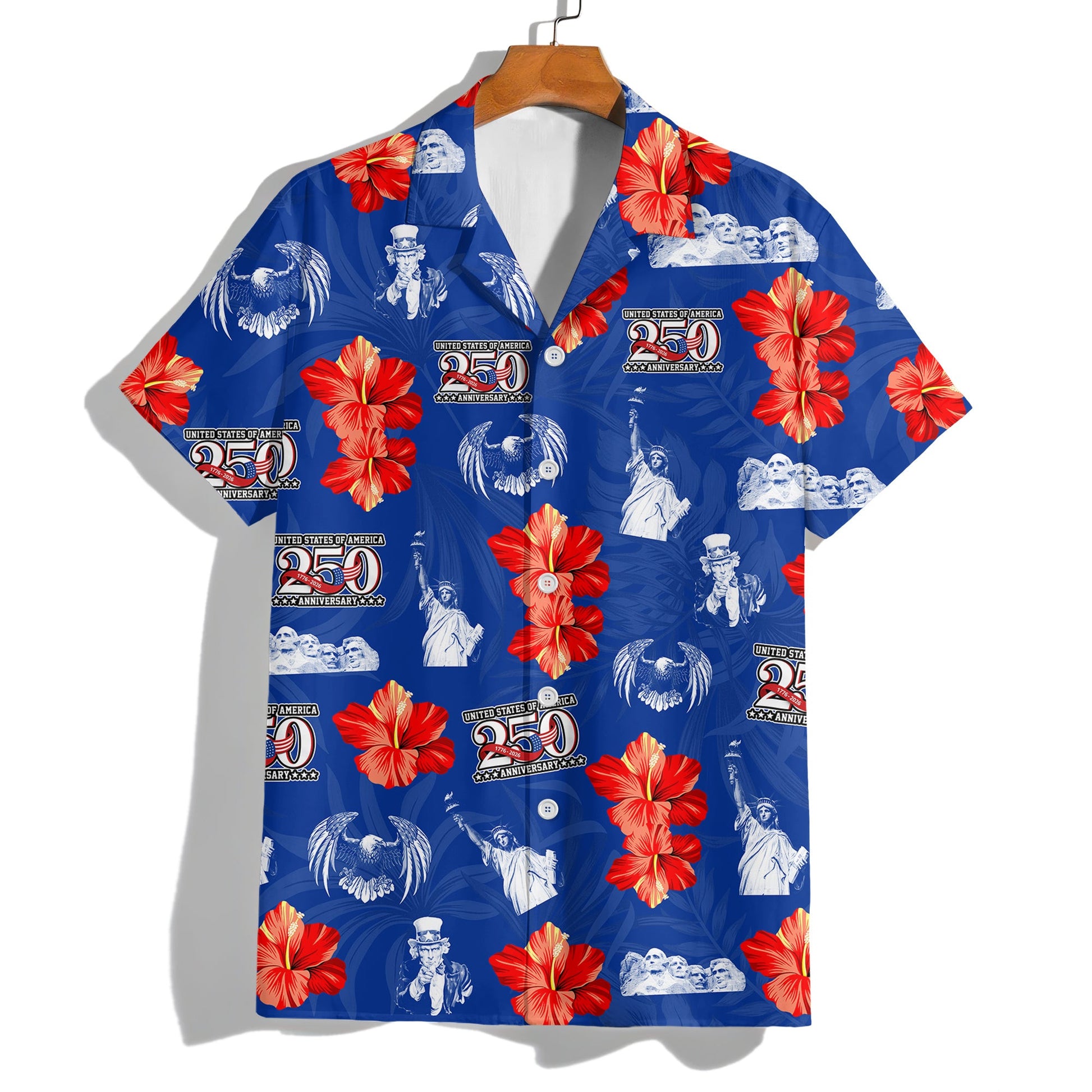 Eagle USA 250 Anniversary 1776 2026 Hawaiian Shirt 4Th Of July Clothes Gifts For Him
