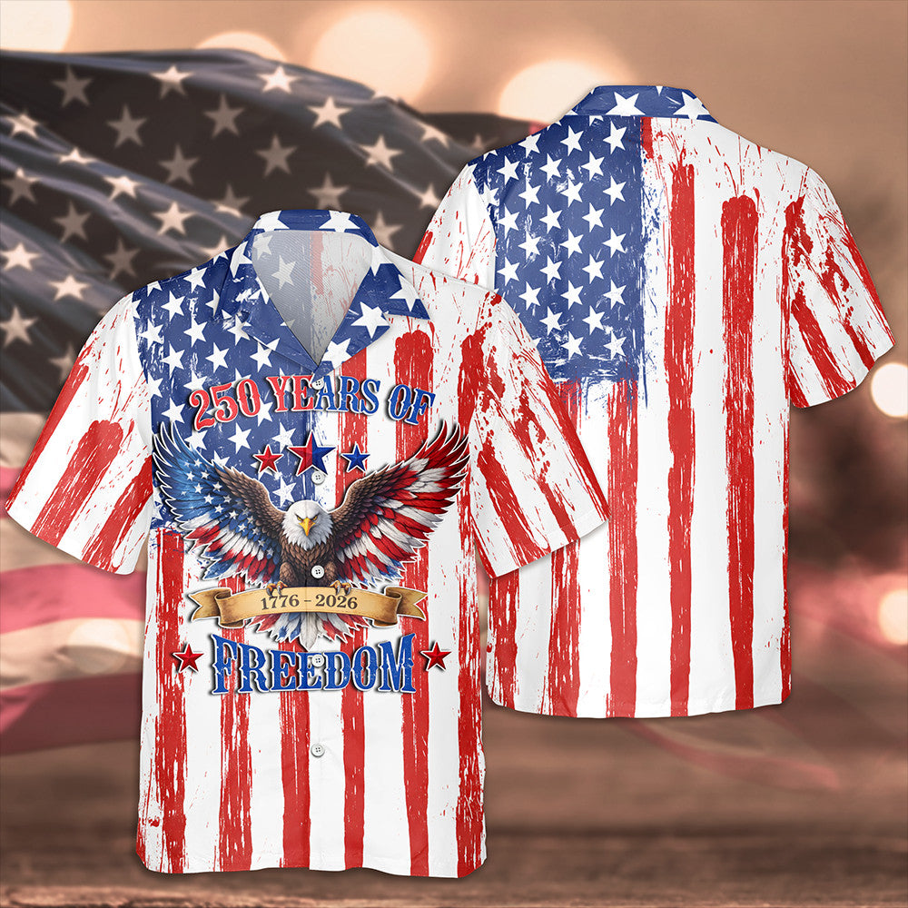 Eagle USA 250 Years Of Freedom Hawaiian Shirt Independence Day Shirt Fourth Of July Presents