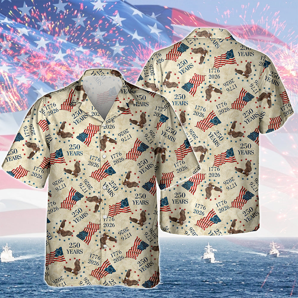 Eagle America 250 Years 1776 2026 Hawaiian Shirt 4 Th Of July Clothes Gift For Patriots