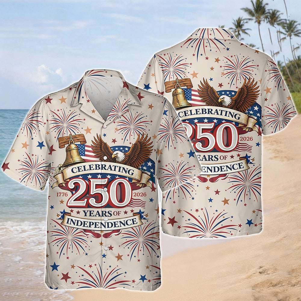 Eagle Celebrating 250 Years Independence Hawaiian Shirt Fourth Of July Apparel Gifts Ideas
