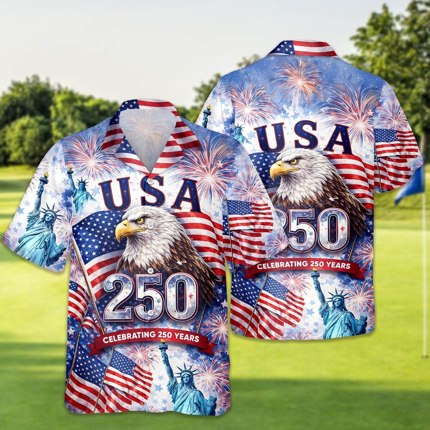 Eagle USA Celebrating 250 Years Hawaiian Shirt Best 4Th Of July Attire Gift For Patriots