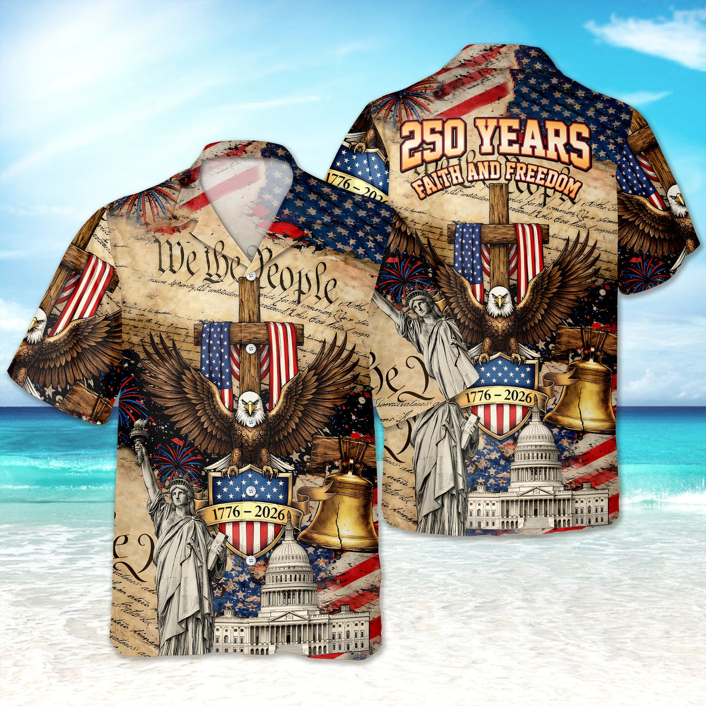Eagle We The People 250 Years Hawaiian Shirt July 4 Clothes Independence Day Gift