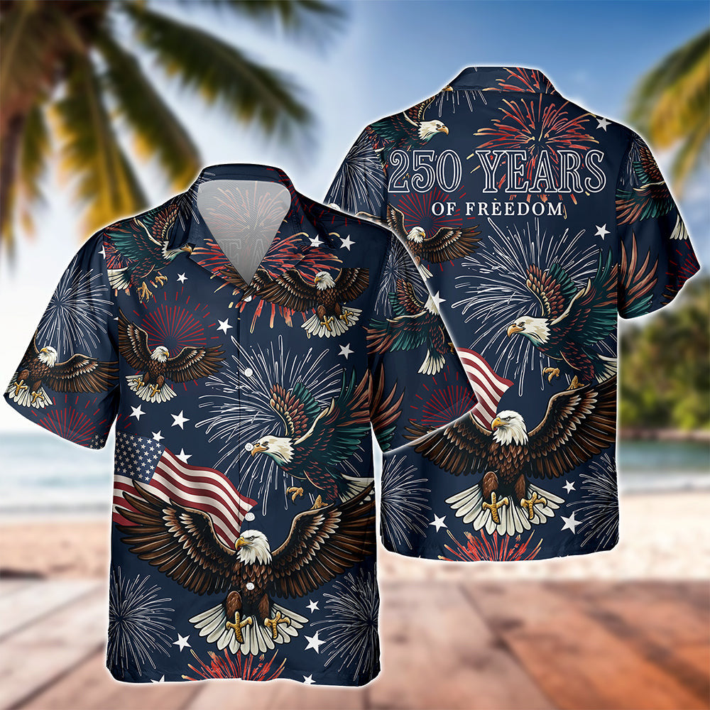 Eagle USA 250 Years Of Freedom Hawaiian Shirt July 4 Apparel Gifts For 4Th Of July