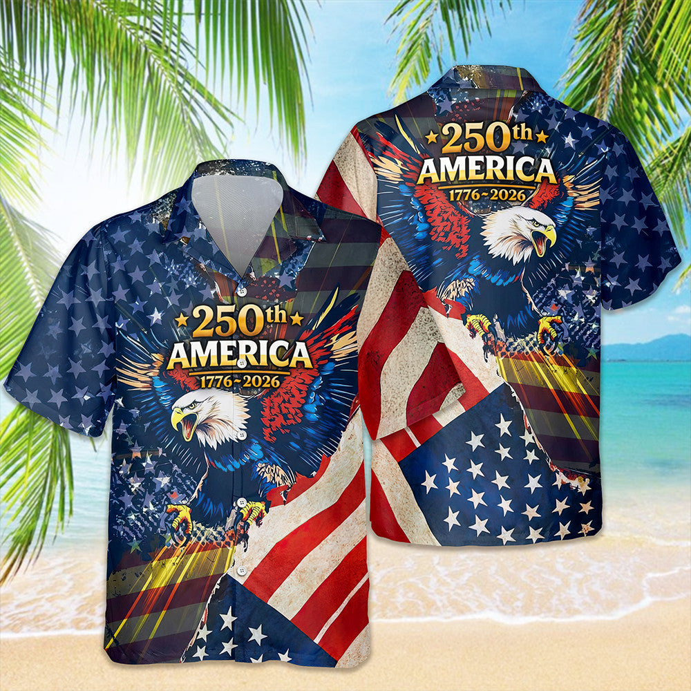 Eagle America 250Th Anniversary Hawaiian Shirt July 4 Outfits Independence Day Presents