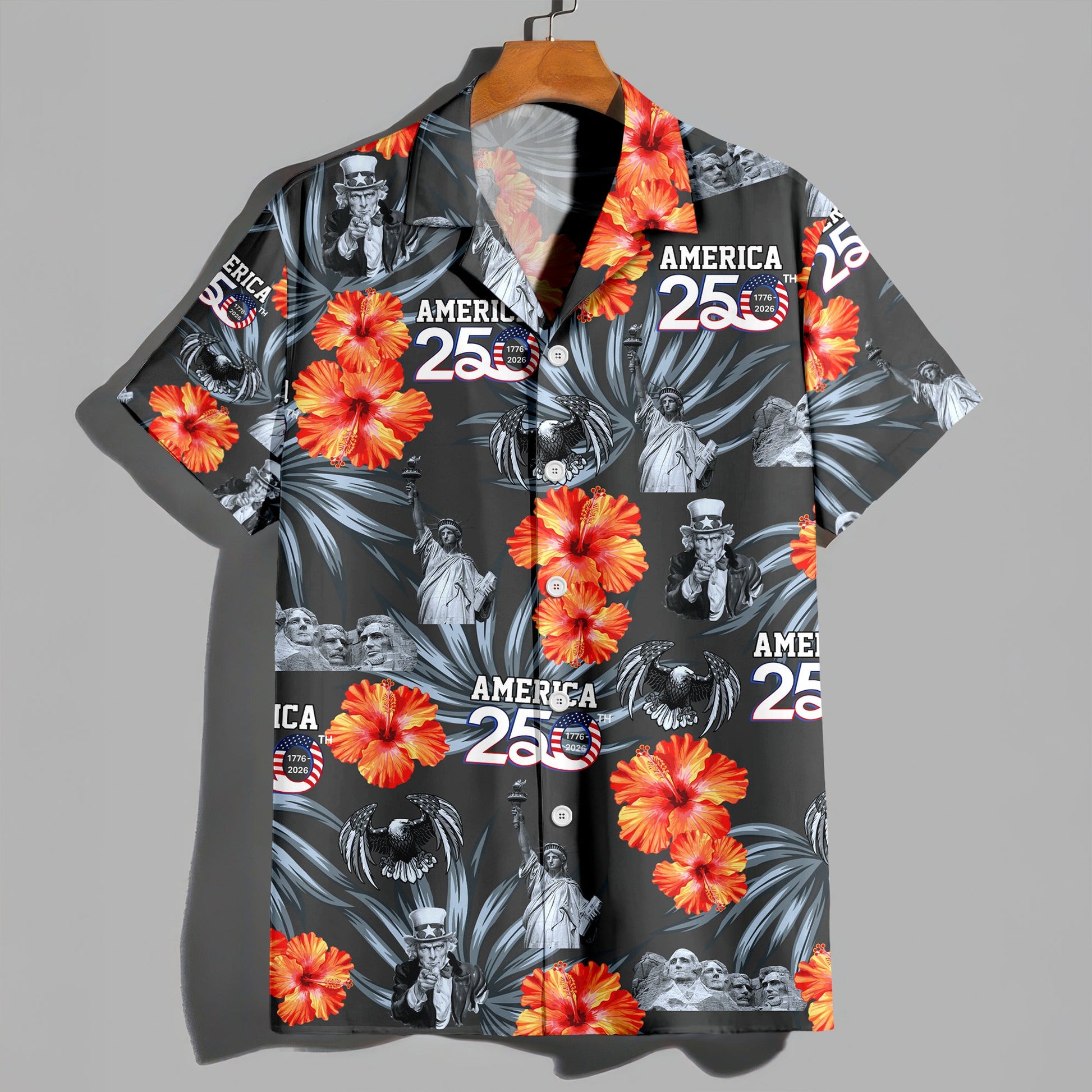 America 250 Years 1776 2026 Hawaiian Shirt Independence Day Shirt Gifts For Boyfriend