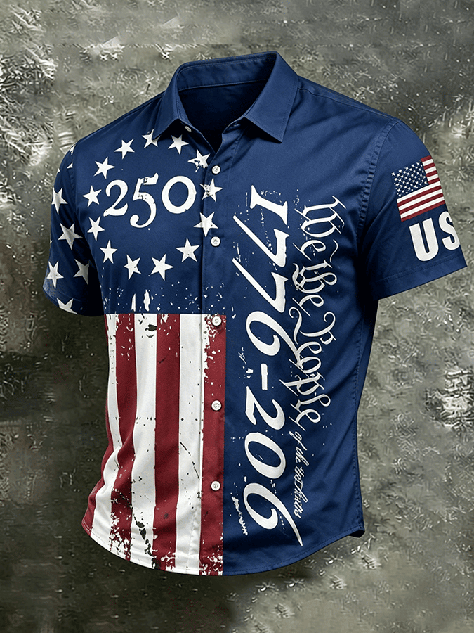 We The People 250 Years 1776 2026 Hawaiian Shirt American Flag Apparel Patriotic Gifts