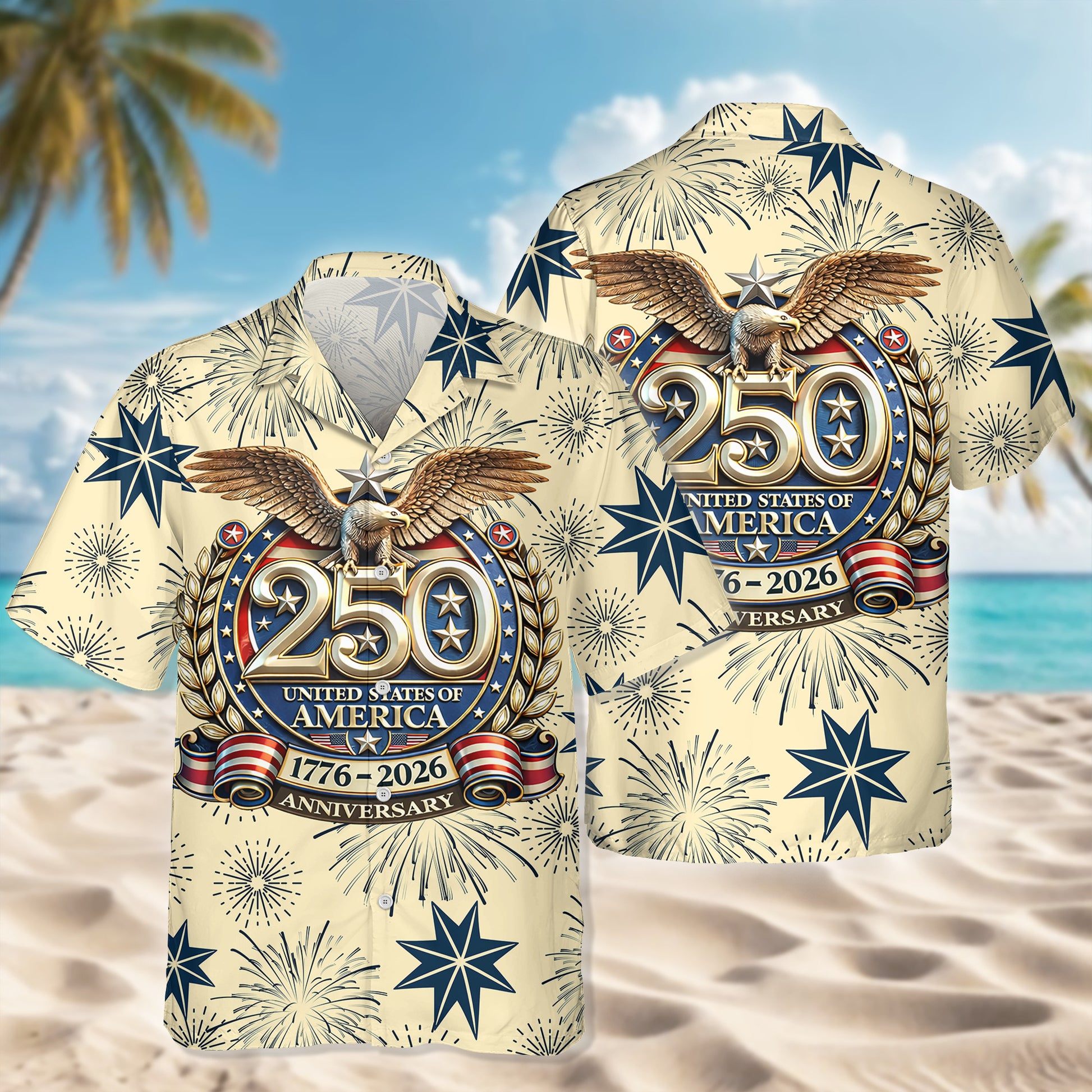 Eagle USA 250Th Anniversary Hawaiian Shirt 4Th July Attire Patriotic Outfits Idea